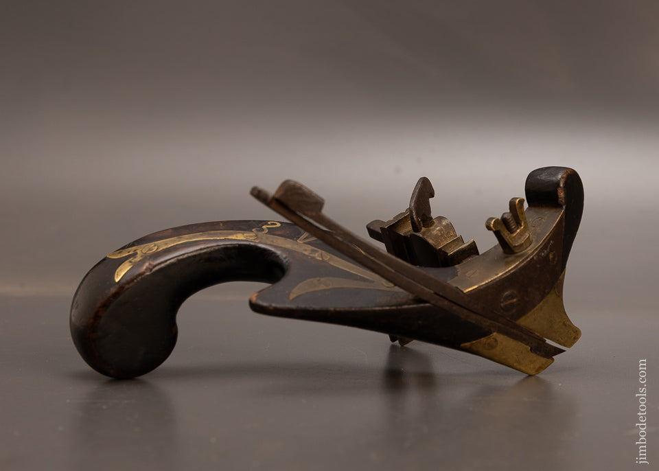Spectacular-DATED-&-Brass-Inlaid-Carriage-Maker’s-Plow-Plane-EXCELSIOR-118055