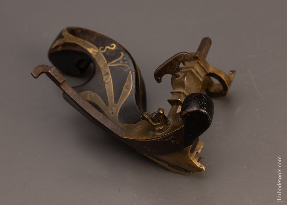 Spectacular-DATED-&-Brass-Inlaid-Carriage-Maker’s-Plow-Plane-EXCELSIOR-118055