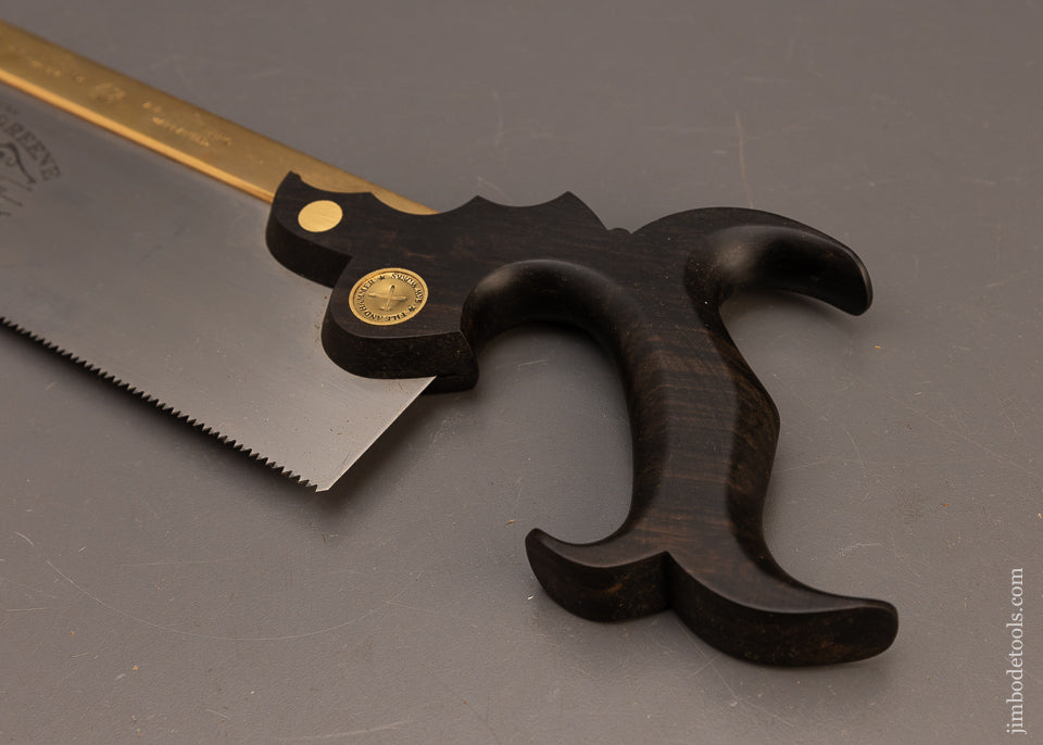 Rare-&-Mint-TARAN-&-GREENE-Triple-Cove-Brass-Back-Saw-with-GABON-Ebony-Handle-EXCELSIOR-118309