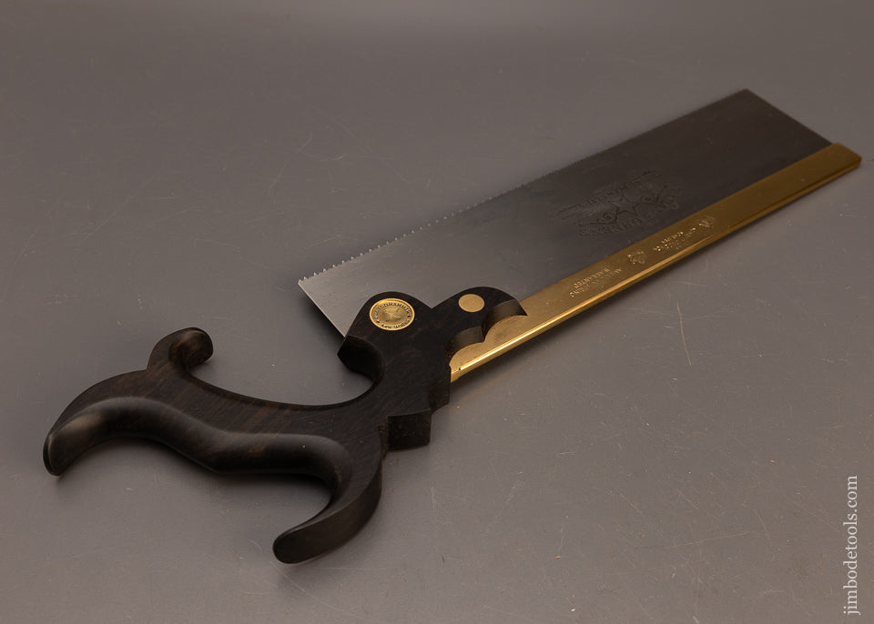 Rare-&-Mint-TARAN-&-GREENE-Triple-Cove-Brass-Back-Saw-with-GABON-Ebony-Handle-EXCELSIOR-118309