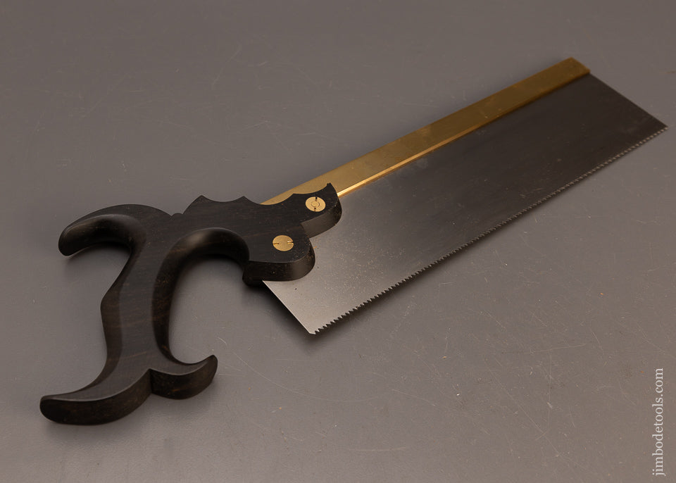 Rare-&-Mint-TARAN-&-GREENE-Triple-Cove-Brass-Back-Saw-with-GABON-Ebony-Handle-EXCELSIOR-118309