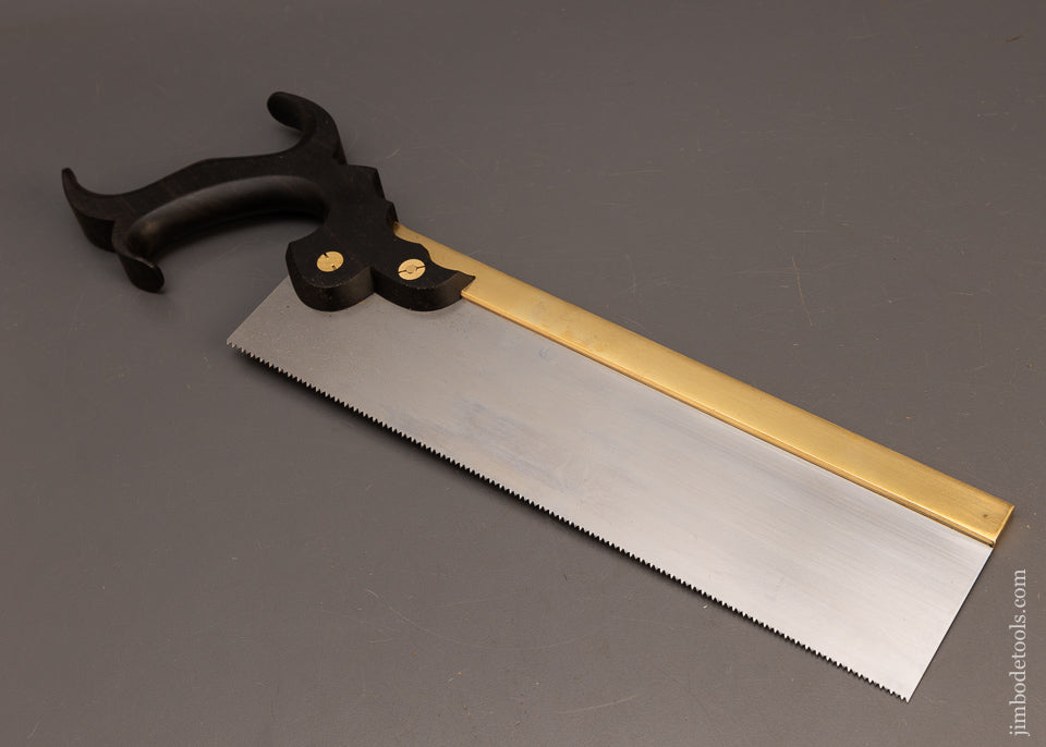 Rare-&-Mint-TARAN-&-GREENE-Triple-Cove-Brass-Back-Saw-with-GABON-Ebony-Handle-EXCELSIOR-118309