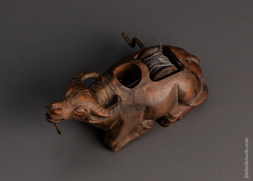 Stunning-Carved-Boxwood-Long-Horn-Cattle-Vintage-Sumitsubo-Japanese-Ink-Line-EXCELSIOR 118728