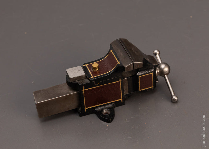 Rare-SIGNED-PRENTISS-1868-PATENT-Vise-with-Swivel-Jaws-and-Swivel-Base-EXCELSIOR-119574-AS-OF-FEB-21