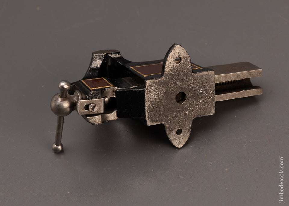Rare-SIGNED-PRENTISS-1868-PATENT-Vise-with-Swivel-Jaws-and-Swivel-Base-EXCELSIOR-119574-AS-OF-FEB-21
