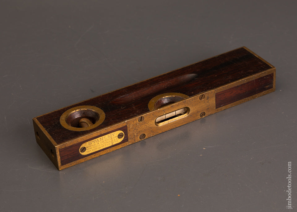 Extra-Fine-9-Inch-STANLEY-No.-98-Brass-Bound-Rosewood-Level-EXCELSIOR-121147-AS-OF-JULY-9