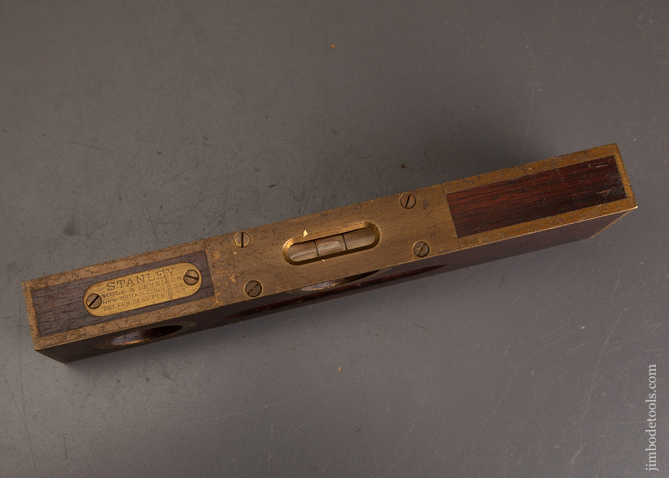 Extra-Fine-9-Inch-STANLEY-No.-98-Brass-Bound-Rosewood-Level-EXCELSIOR-121147-AS-OF-JULY-9