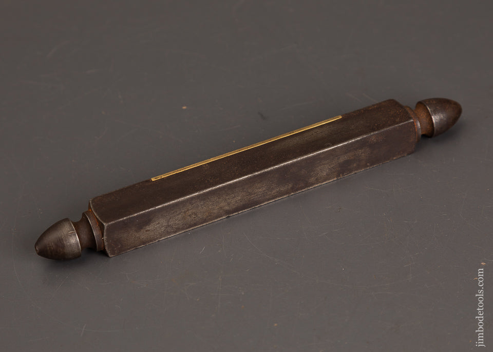 Spectacular!-HALL-&-KNAPP-NEW-BRITAIN,-CT.-Iron-Finial-Level-with-Label-EXCELSIOR-121552