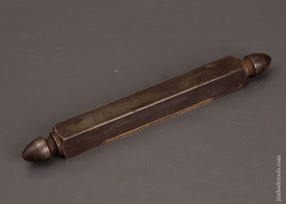 Spectacular!-HALL-&-KNAPP-NEW-BRITAIN,-CT.-Iron-Finial-Level-with-Label-EXCELSIOR-121552