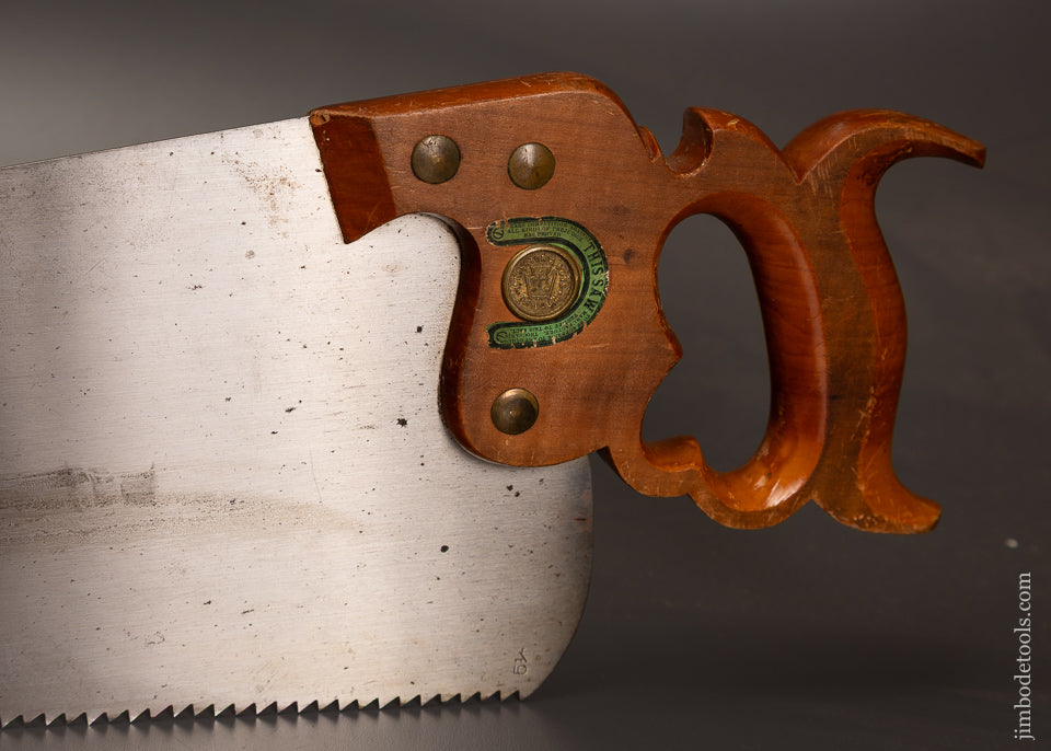 Spectacular-New-Old-Stock-DISSTON-No.-9-London-Spring-Hand-Saw-with-Original-Label-EXCELSIOR-121564