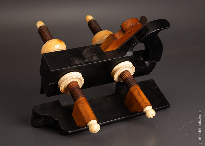 Spectacular-Solid-Ebony-Plow-Plane-by-DEFOREST-with-Ivory-Tips-and-Nuts-EXCELSIOR-121816-AS-OF-SEPT-21