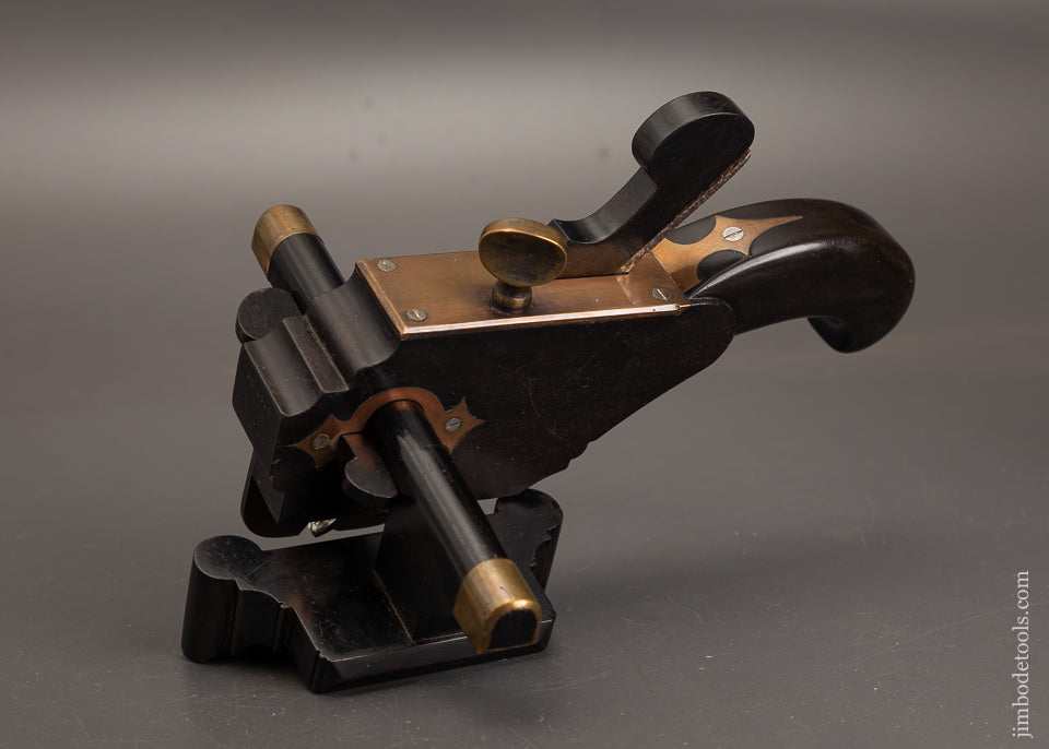 Drop-Dead-Stunning-Solid-Ebony-THOMAS-FALCONER-Style-Carriage-Maker’s-Plow-Plane-EXCELSIOR-122362-AS-OF-OCT-12