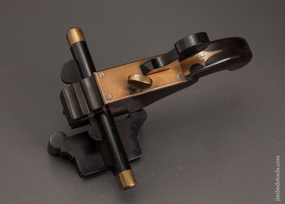 Drop-Dead-Stunning-Solid-Ebony-THOMAS-FALCONER-Style-Carriage-Maker’s-Plow-Plane-EXCELSIOR-122362-AS-OF-OCT-12