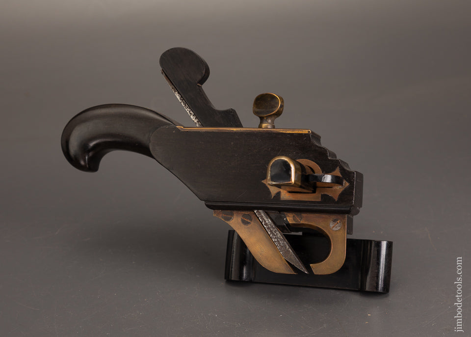 Drop-Dead-Stunning-Solid-Ebony-THOMAS-FALCONER-Style-Carriage-Maker’s-Plow-Plane-EXCELSIOR-122362-AS-OF-OCT-12