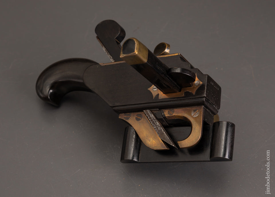Drop-Dead-Stunning-Solid-Ebony-THOMAS-FALCONER-Style-Carriage-Maker’s-Plow-Plane-EXCELSIOR-122362-AS-OF-OCT-12