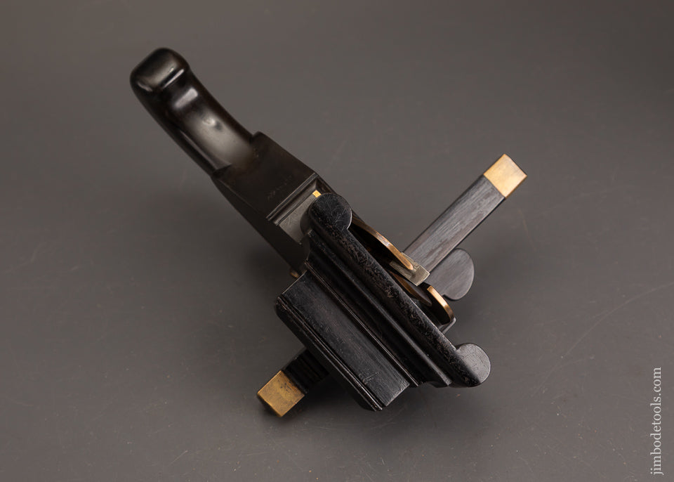 Drop-Dead-Stunning-Solid-Ebony-THOMAS-FALCONER-Style-Carriage-Maker’s-Plow-Plane-EXCELSIOR-122362-AS-OF-OCT-12