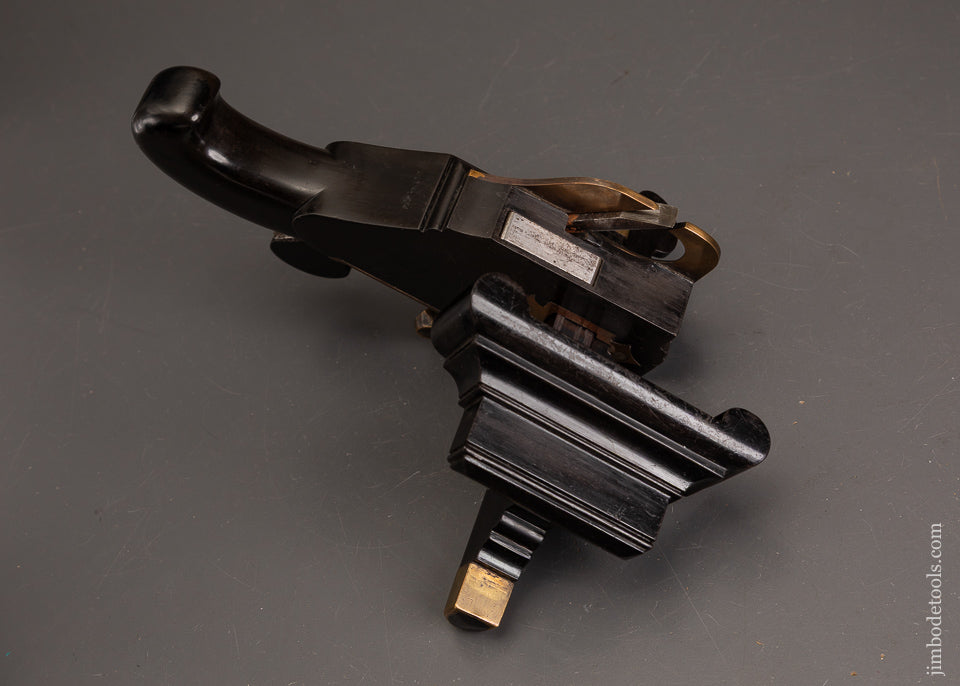 Drop-Dead-Stunning-Solid-Ebony-THOMAS-FALCONER-Style-Carriage-Maker’s-Plow-Plane-EXCELSIOR-122362-AS-OF-OCT-12