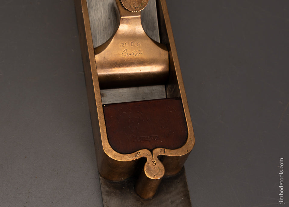 Rare-&-Massive-BILL-CARTER-Gunmetal-Cupid’s-Bow-Boxwood-Infill-Miter-Plane-EXCELSIOR-122408-AS-OF-OCT-16