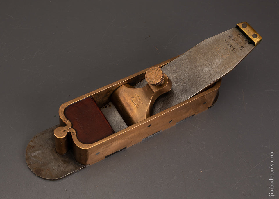 Rare-&-Massive-BILL-CARTER-Gunmetal-Cupid’s-Bow-Boxwood-Infill-Miter-Plane-EXCELSIOR-122408-AS-OF-OCT-16