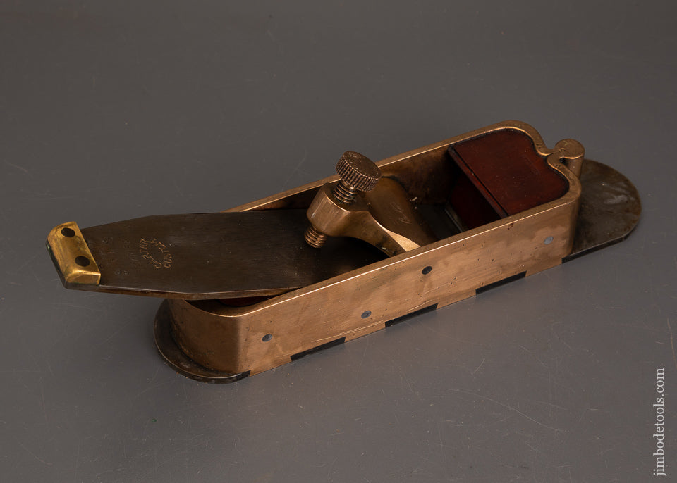 Rare-&-Massive-BILL-CARTER-Gunmetal-Cupid’s-Bow-Boxwood-Infill-Miter-Plane-EXCELSIOR-122408-AS-OF-OCT-16