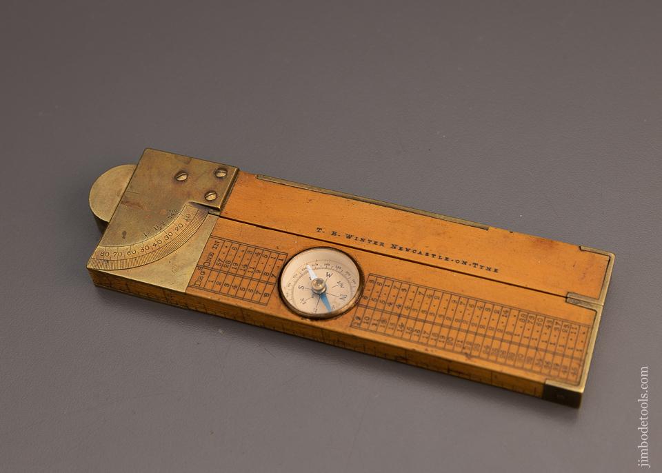 Extra Fine T.B. WINTER Boxwood and Brass Clinometer circa 1858-1914 - EXCELSIOR 56756