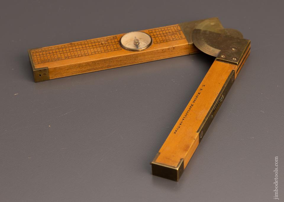 Extra Fine T.B. WINTER Boxwood and Brass Clinometer circa 1858-1914 - EXCELSIOR 56756