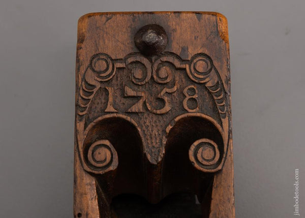 2 3/8 x 7 3/8 inch Ornate Panel Plane Signed by ARY DEN HENGST ROTTERDAM circa 1731-1785 - EXCELSIOR 70608