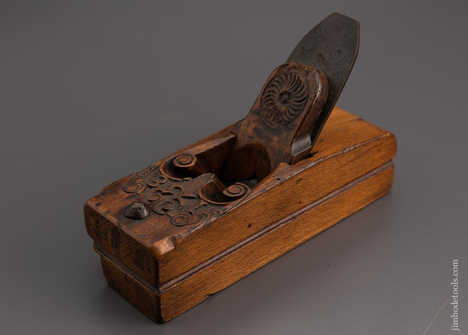 2 3/8 x 7 3/8 inch Ornate Panel Plane Signed by ARY DEN HENGST ROTTERDAM circa 1731-1785 - EXCELSIOR 70608