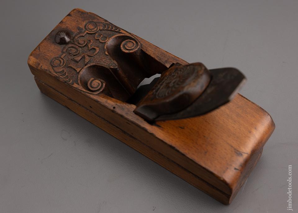 2 3/8 x 7 3/8 inch Ornate Panel Plane Signed by ARY DEN HENGST ROTTERDAM circa 1731-1785 - EXCELSIOR 70608