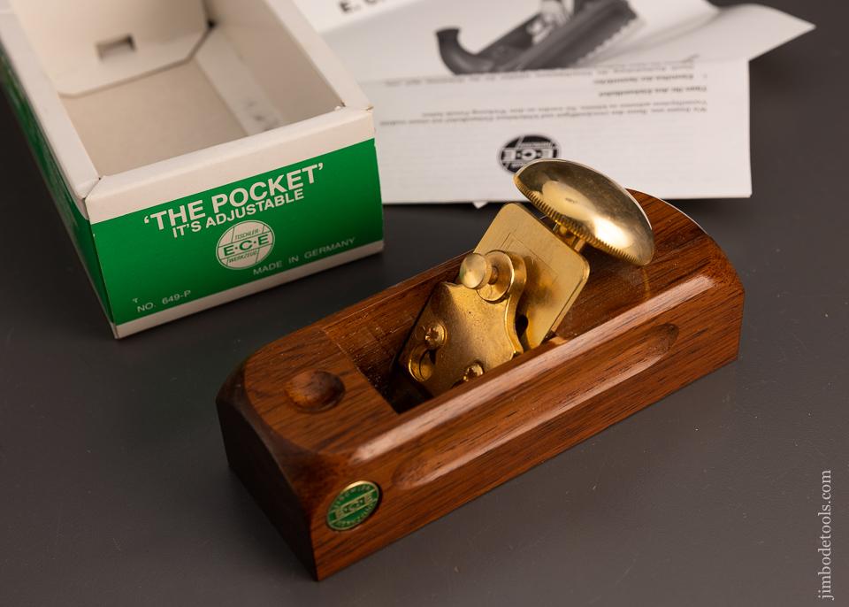 Rare Gold Plated Solid Rosewood Adjustable Block Plane by ECE Mint in Box - 100036