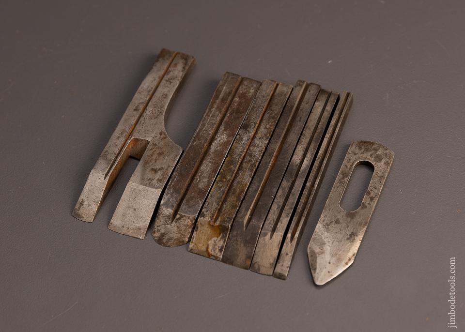 Set of 7 Irons for MILLERS PATENT No. 41, 42, 43, 44 Plow Planes - 100059