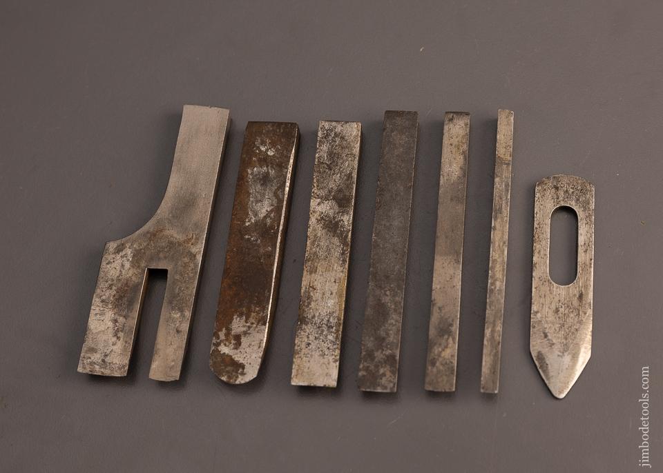 Set of 7 Irons for MILLERS PATENT No. 41, 42, 43, 44 Plow Planes - 100059