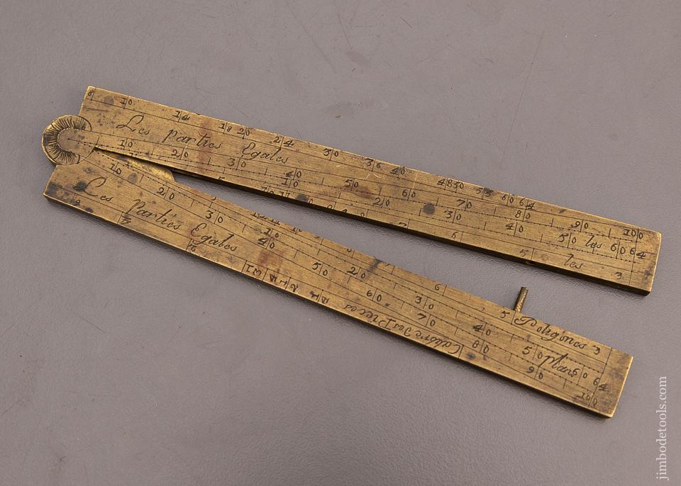 Stunning 17th Century French Brass Sector Rule signed Butterfield Paris ca. 1680-1724 - EXCELSIOR 100302