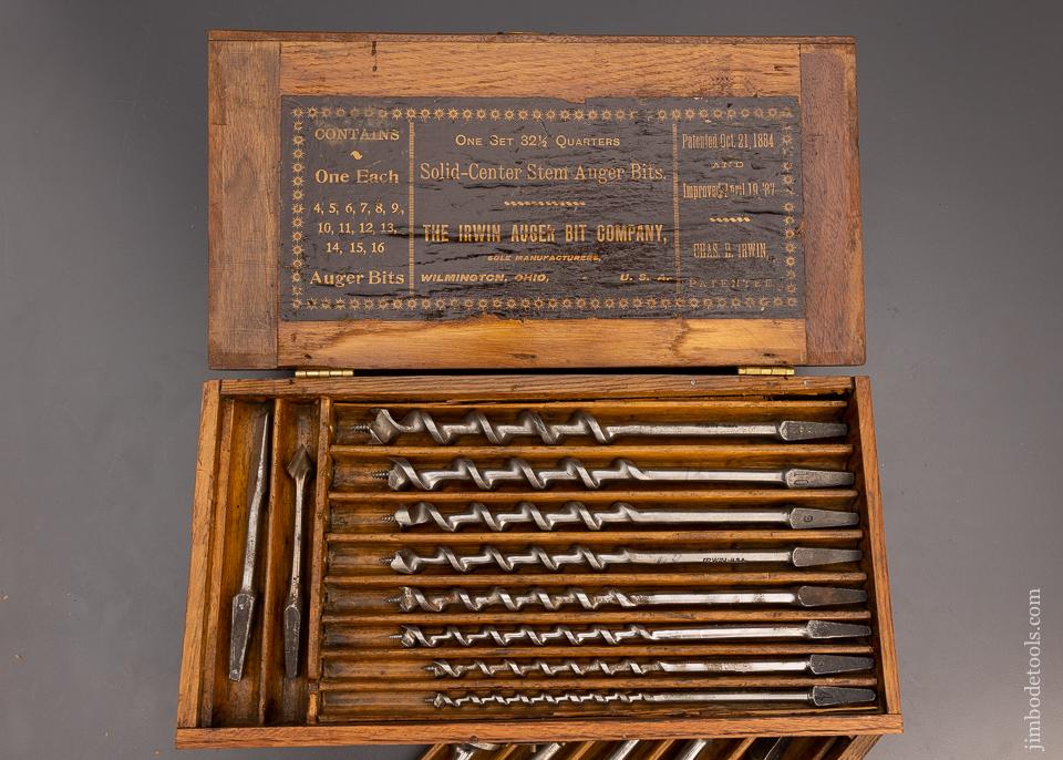 IRWIN Set 32 1/2 Quarters Solid-Center Stem Auger Bits in Box - 100444
