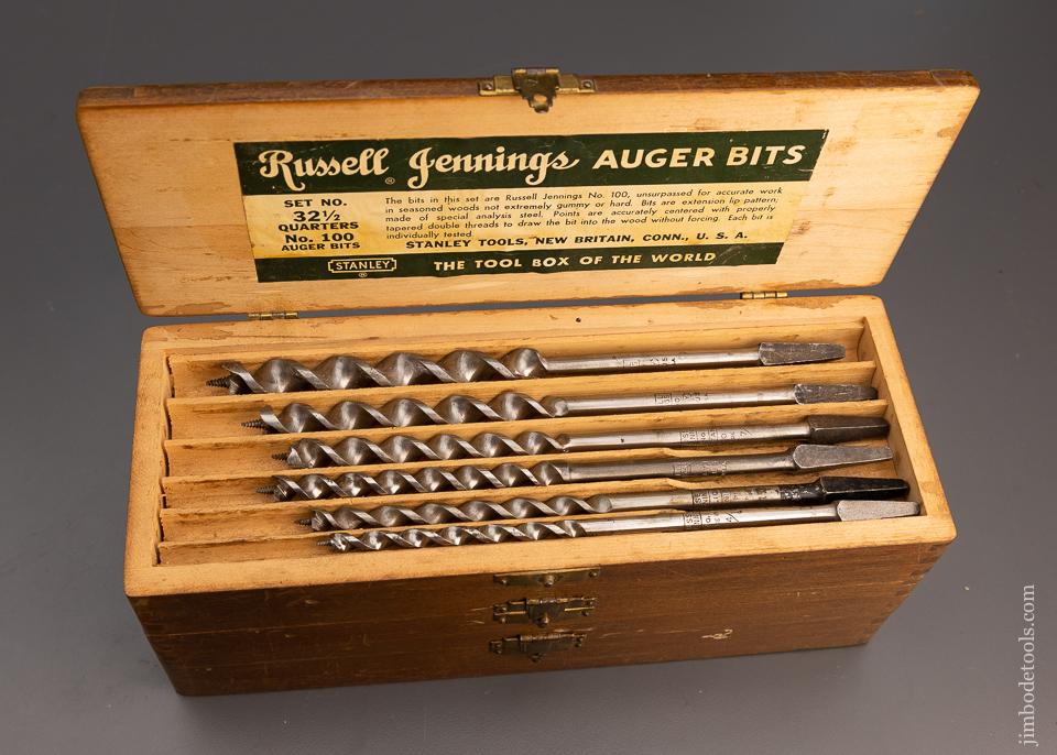 Complete Set of 13 RUSSELL JENNINGS Auger Bits in Original Three Tiered Box - 100445