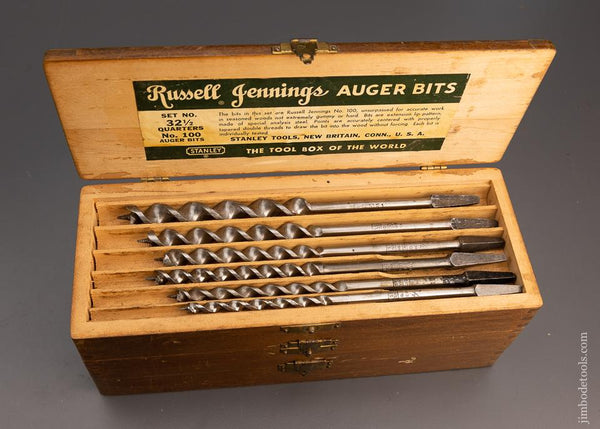Complete Set of 13 RUSSELL JENNINGS Auger Bits in Original Three Tiered Box - 100445