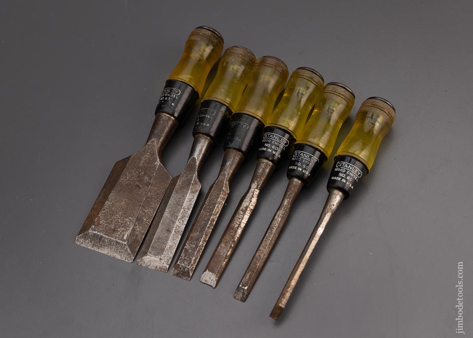 Set of 6 STANLEY No. 60 Chisels 1/4 to 2 Inch - 100512