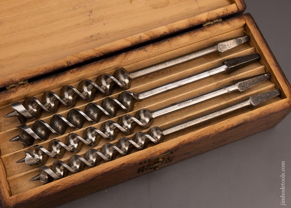 Extra Fine Complete Set of 13 RUSSELL JENNINGS Auger Bits in Original Three Tiered Box - 100515