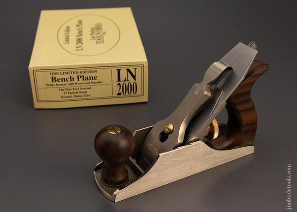 Mint in Box LIE NIELSEN 2000 Limited Edition White Bronze & Rosewood Bench Plane - 100613