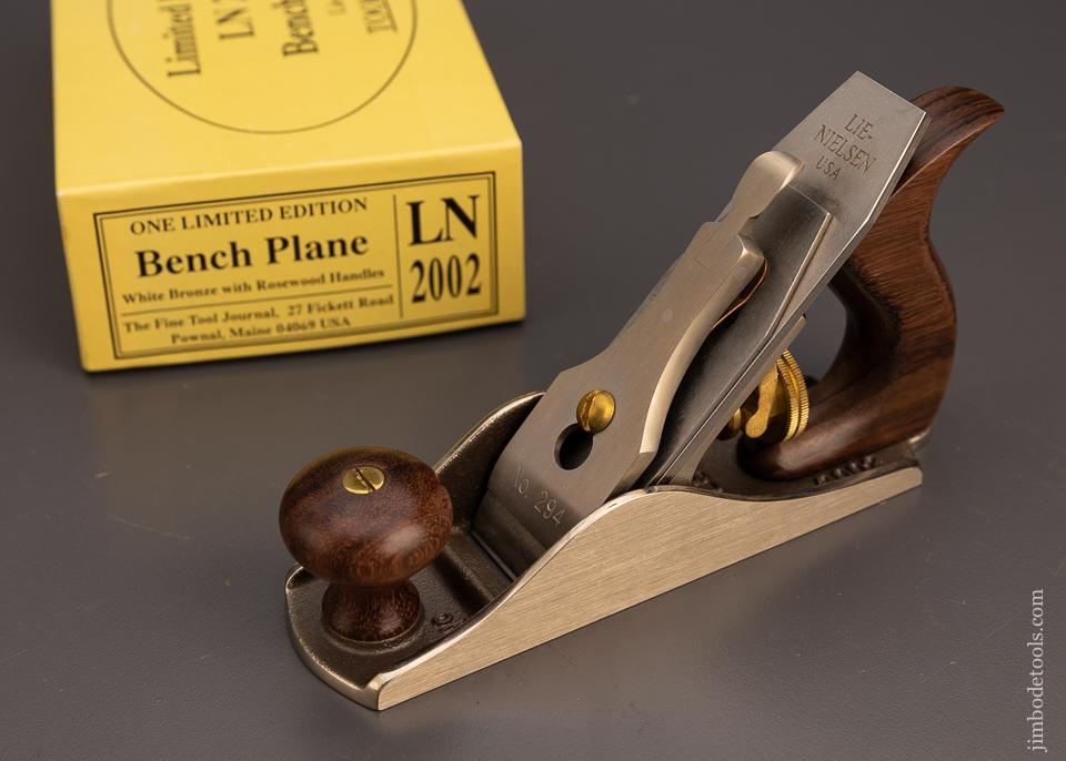 Dead Mint LIE NIELSEN N0. LN 2002 No. 1 Size Smooth Plane in White Bronze & Rosewood - 100648