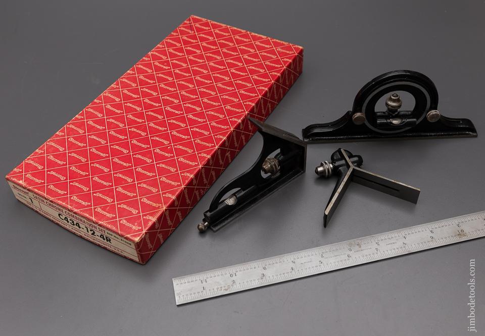 STARRETT No. C434-12-4R Satin Chrome Combination Set Mint in Box - 100723