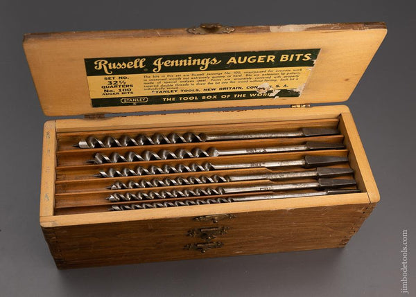 Complete Set of 13 RUSSELL JENNINGS Auger Bits in Original Three Tiered Box - 100791