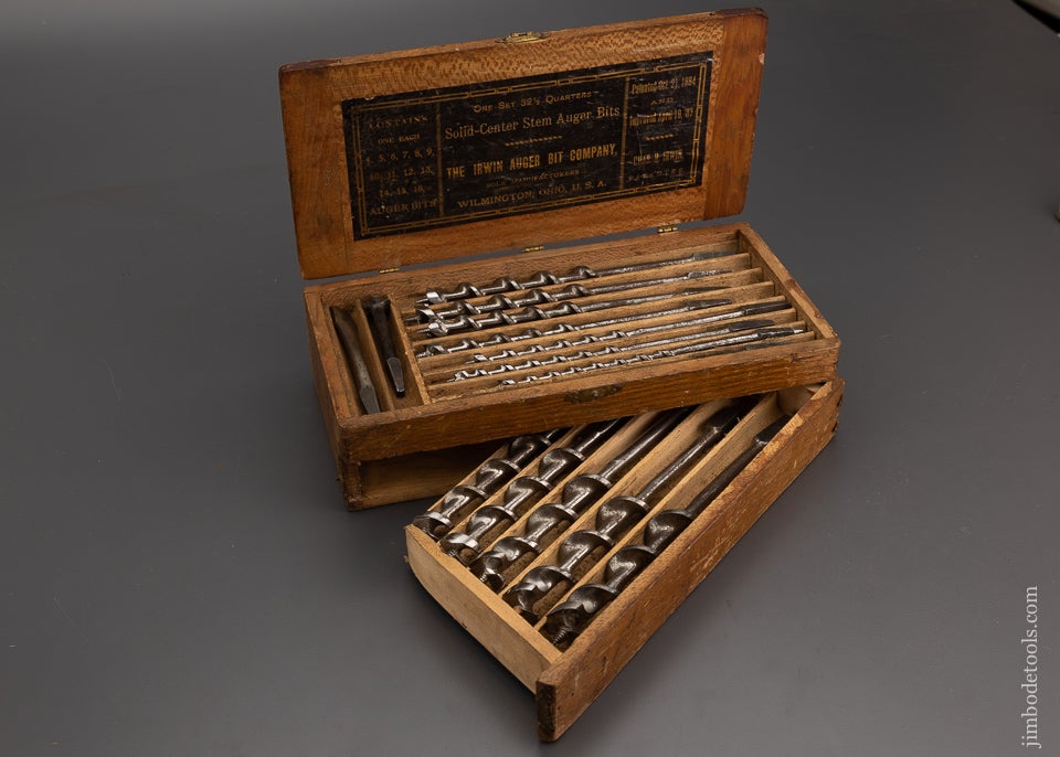 One Set 32 1/2 Quarters Solid-Center Stem Auger Bits IRWIN - 100794