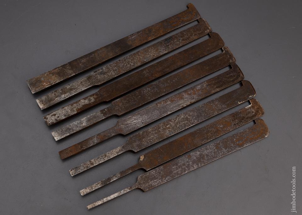 Set of 8 Plow Plane Irons by E.M. CHAPIN - 100865