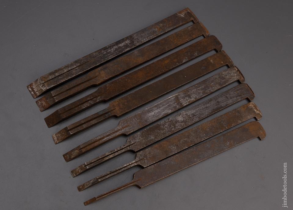 Set of 8 Plow Plane Irons by E.M. CHAPIN - 100865