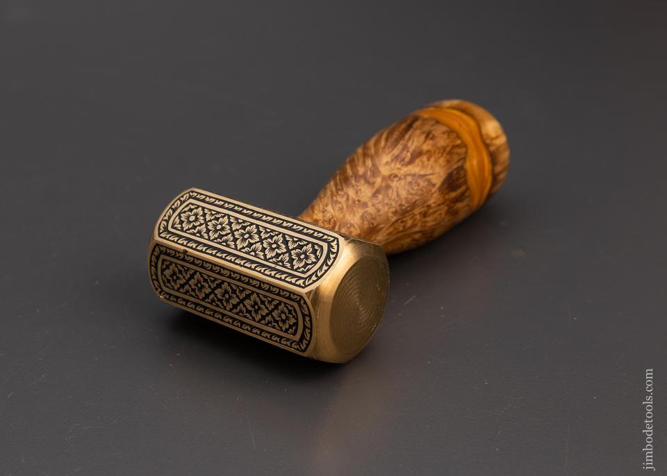Drop Dead Stunning Engraved Brass Carver’s Mallet 1 Pound by MIKHAIL DAVYDOV - 100870