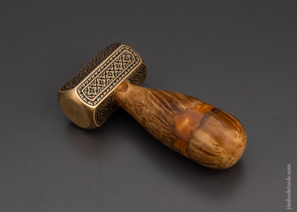 Drop Dead Stunning Engraved Brass Carver’s Mallet 1 Pound by MIKHAIL DAVYDOV - 100870