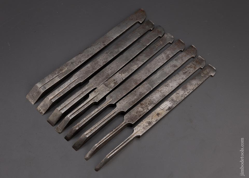 Set of 8 Plow Plane Irons by DWIGHTS & FRENCH - 100882