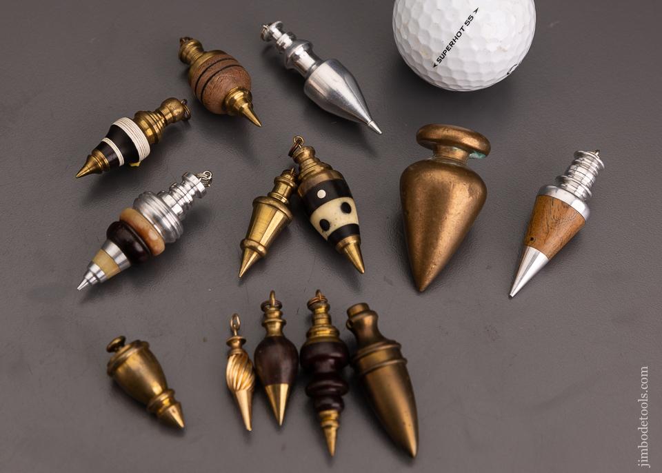 Incredible Collection of 13 Miniature Plumb Bobs - 100890