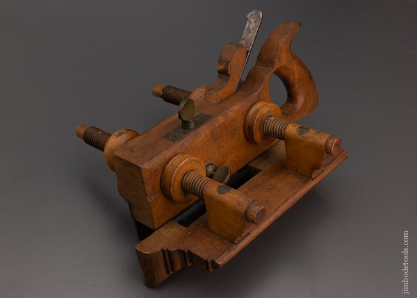 Beautiful Applewood & Boxwood Screw Arm Plow Plane - 100945